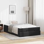 vidaXL Cadre de lit avec matelas Noir 120 x 190 cm Faux cuir
