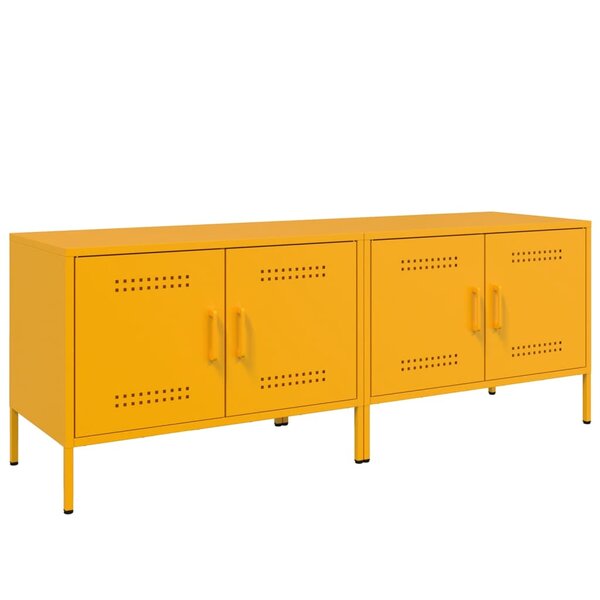 vidaXL Meubles TV 2 Pièces jaune moutarde 68x39x50 5 cm acier