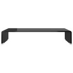 vidaXL Meuble TV/support pour moniteur 60x25x11 cm verre noir