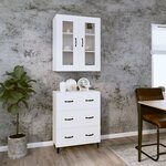 vidaXL Buffet haut Blanc 69 5x34x180 cm Bois d'ingénierie