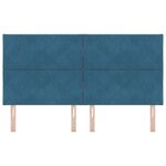vidaXL Tête de lit design en blocs de diamant bleu foncé 180 cm en velours