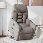 vidaXL Fauteuil inclinable de massage électrique Taupe Tissu