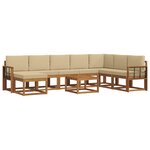 vidaXL Ensemble de canapés d'extérieur 9 Pièces Naturel et Beige