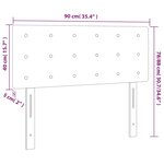 vidaXL Tête de lit à LED Noir 90x5x78/88 cm Velours