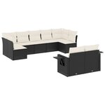 vidaXL Salon de jardin 9 Pièces avec coussins noir résine tressée