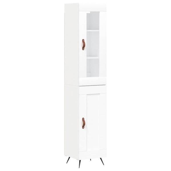 vidaXL Buffet haut Blanc 34 5x34x180 cm Bois d'ingénierie