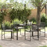 vidaXL Ensemble de salle à manger pour jardin 5 Pièces Noir Poly rotin