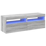 vidaXL Meubles TV 2 Pièces avec lumières LED Sonoma gris 60x35x40 cm