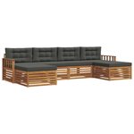 vidaXL Ensembles de canapés avec coussin 6 Pièces Naturel et Anthracite
