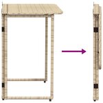 VidaXL Table de jardin pliante beige 90 x 51 x 75 cm polyrotin