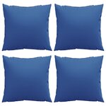 vidaXL Coussins de canapé 4 Pièces bleu royal 40x40 cm tissu