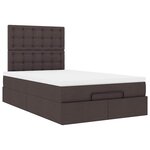 VidaXL Cadre de lit ottoman avec matelas marron foncé 120x190 cm tissu