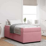 vidaXL Cadre de lit avec matelas avec matelas Rose 80 x 200 cm Velours