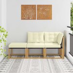 vidaXL Unité de canapé sectionnel avec coussin 3 Pièce Blanc