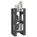 vidaXL Bibliothèque/Séparateur de pièce Gris 41x35x91 cm Pin solide