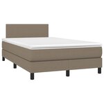 vidaXL Sommier à lattes de lit avec matelas LED Taupe 120x200 cm Tissu