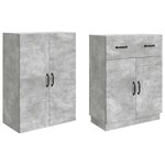 vidaXL Ensemble de Meubles 2 Pièces Gris béton Bois d'ingénierie