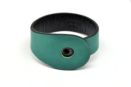 Bracelet cuir seul Vert turquoise