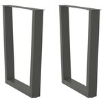 vidaXL Pieds de table à manger en forme de V 2 pièces Anthracite 60 x (72-73 3) cm Acier