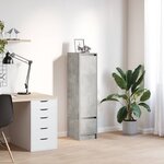 vidaXL Buffet haut gris béton 29 5x34x119 5 cm bois d'ingénierie