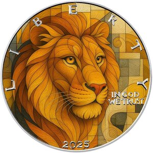 Pièce de monnaie en Argent 1 Dollar g 31.1 (1 oz) Millésime 2025 Picasso Untamed LION