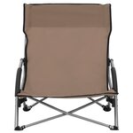vidaXL Chaises de plage pliables lot de 2 Taupe Tissu