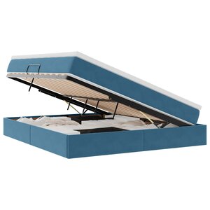 vidaXL Lit avec rangement et matelas Bleu foncé 180 x 200 cm Velours