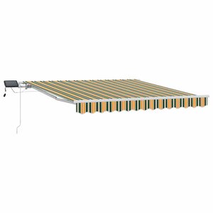 vidaXL Auvent Rétractable avec Vert et jaune 300 x 250 cm tissu