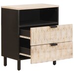 vidaXL Cabinet de chevet Blanc 50 x 33 x 60 cm Bois de mangue massif