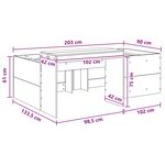 vidaXL Lit haut pour enfants avec bureau Chêne fumé 90 x 200 cm
