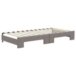 vidaXL Lit de jour avec gigogne et matelas taupe 100x200 cm tissu