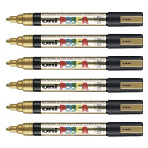 Marqueur pointe conique moyenne pc5m 1 8 - 2 5mm or x 12 POSCA