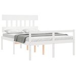 vidaXL Lit pour personne âgée et tête de lit double bois massif