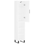 vidaXL Buffet haut Blanc brillant 34 5x34x180 cm Bois d'ingénierie
