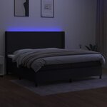 vidaXL Sommier à lattes de lit matelas LED Noir 200x200 cm Tissu