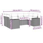 vidaXL Salon de jardin 6 Pièces avec coussins noir résine tressée