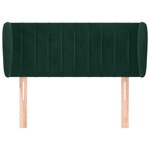 vidaXL Tête de lit avec oreilles Vert foncé 93x23x78/88 cm Velours