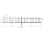 vidaXL Clôture de jardin avec dessus en cerceau Acier 6 8 x 1 m Noir