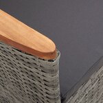 vidaXL Ensemble à manger d'extérieur 9Pièces coussins Résine tressée Gris