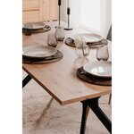Table à manger ONEX - chêne artisan et noir - 180 x 90 x 75 cm - jusqu'à 10 personnes