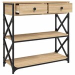 vidaXL Table console chêne sonoma 75x28x75 cm bois d'ingénierie