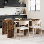 vidaXL Table à dîner 180 x 85 x 75 cm Bois d'ingénierie Chêne fumé