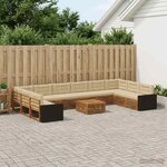 vidaXL Ensembles de canapés avec coussin 11 Pièces Bois d'Acacia Massif