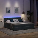 vidaXL Lit de rangement LED avec matelas Gris foncé 180 x 200 cm
