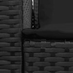 vidaXL Canapé de jardin avec coussins 5 places noir résine tressée