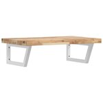 vidaXL Étagère de vasque murale acier et bois massif d'acacia