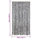vidaXL Rideau anti-mouches gris et noir et blanc 100x220 cm chenille