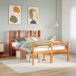 vidaXL Lit bibliothèque sans matelas cire marron 160x200cm bois massif
