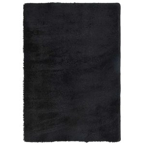 vidaXL Tapis shaggy à poils longs NAVARRA Noir 200x290 cm polyester