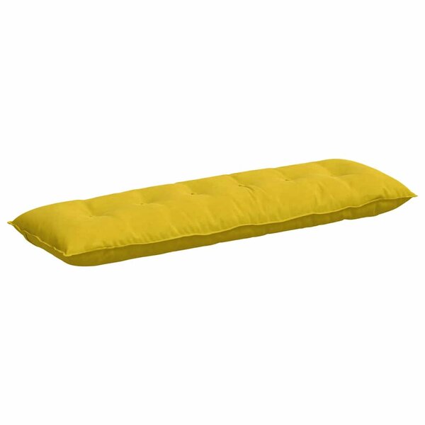 vidaXL Coussin de Dos Jaune 160 x 50 cm Tissu en velours côtelé